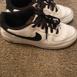 Air Force ones low top black and white youth size 7
